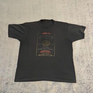 Vintage 90s Thin Jim Beam Black Label Bourbon Whiskey Shirt XL Faded Black 50/50